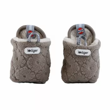 Lodger Buffalo fleece babybooties med skridsikker sål, brun, 6-12 måneder