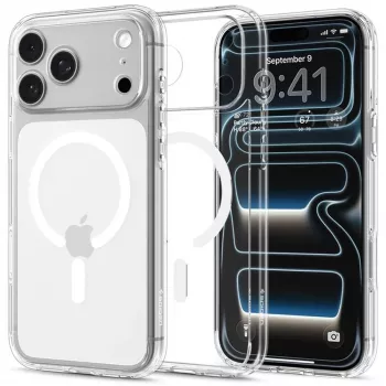 SPIGEN Ultra Hybrid MagSafe-cover til iPhone 17 Pro Max / 18 Pro Max – transparent/hvid