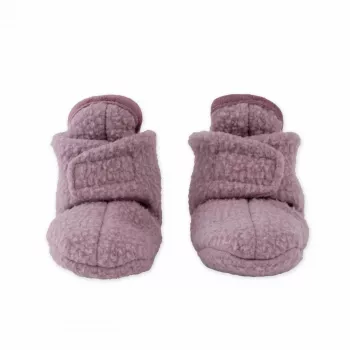 Lodger Slipper Teddy babysko, rosa, 0-3 måneder, skridsikker, fleece, unisex
