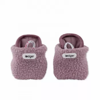 Lodger Slipper Teddy babysko, rosa, 0-3 måneder, skridsikker, fleece, unisex