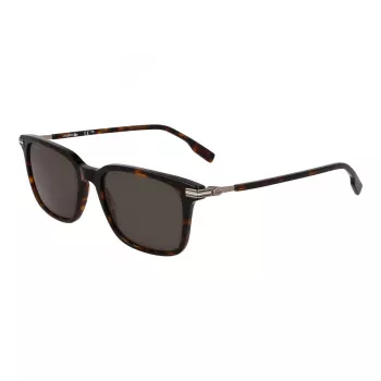 Lacoste herre L6035S-230 rektangulære solbriller, havana-stel, brune glas, 53 mm