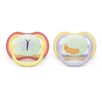 Philips AVENT Ultra Air Night sutter 0-6 måneder, 2-pak, lyser i mørket