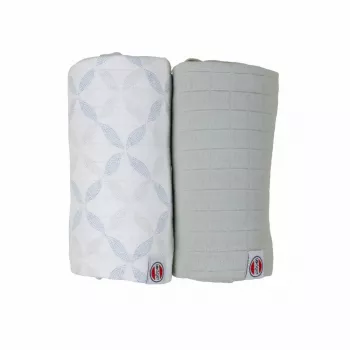 Lodger Swadler Solid Matcha bomuld svøb, Peppermint/Blue Fogg, 110x110 cm, 2-pak