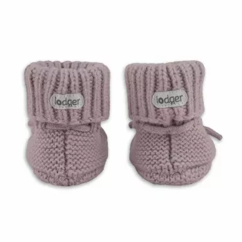 Lodger Slipper Merino Wool babysko, rose, 0-6 måneder
