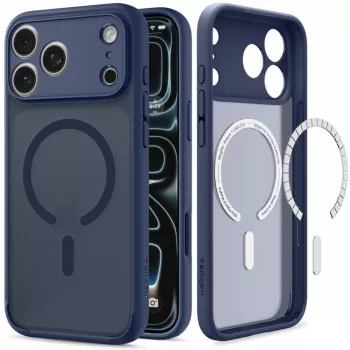 Spigen Ultra Hybrid MagSafe cover til iPhone 17 Pro / 18 Pro – Frost Deep Blue