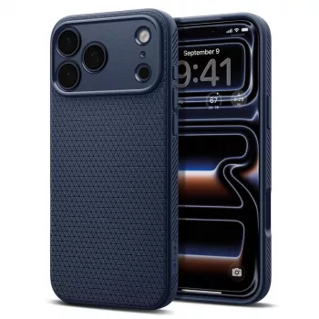 Spigen Liquid Air cover til iPhone 18 Pro / 17 Pro – Navy Blue