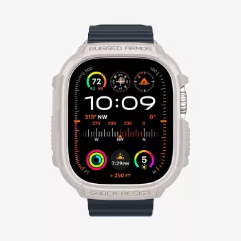 Spigen Rugged Armor-cover til Apple Watch Ultra 1/2/3 (49mm) - Dune Beige