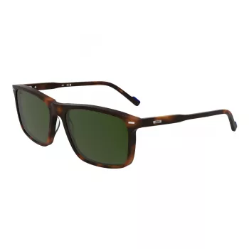 ZEISS herre ZS25555S-230 rektangulære solbriller, Havana-stel, brune glas, 58-17-145