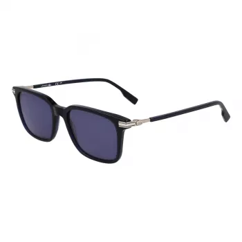 Lacoste herre L6035S-410 rektangulære solbriller, blåt stel, grå glas, 53mm