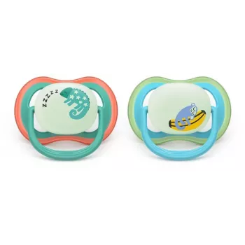 Philips Avent Ultra Air Night sutter 6-18 måneder, 2-pak, dreng, lyser i mørke