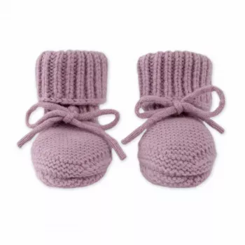 Lodger hjemmesko merinould baby booties, Mauve, 0-6 måneder