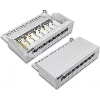 Wirewin DVP-TRIO-K5E 8 - 8-Port Cat5e Shielded Desktop Patch Panel, LSA Termination