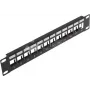 Wirewin TKS PANEL 12 12-port keystone patchpanel, 10 inch rackmonteret, afskærmet, sort
