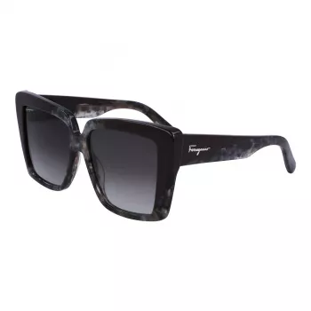 Ferragamo dame SF1060S-21 sommerfugl solbriller, Havana/brun gradient, 55 mm