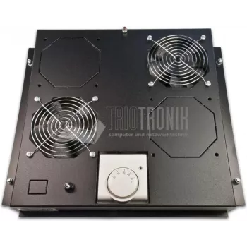 Wirewin FAN ROOF 2V BL rack-køleenhed, 2 blæsere, 230V, 460 m³/h, sort