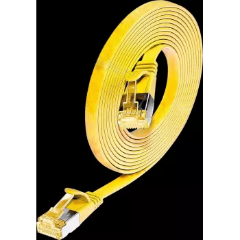 Wirewin Cat6A Slim Ethernet patchkabel U/FTP flad gul 1m 10Gbps PKW-STP-SLIM-K6A 1.0 GE