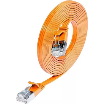 Wirewin Triotronik PKW-STP-SLIM-KAT6 5.0 OR Cat6 U/FTP Slim Ethernet Patch Cable, RJ45 Male to Male, 5m, Orange