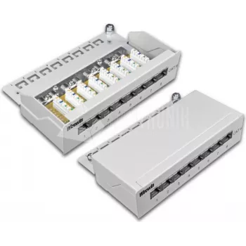 Wirewin 8-Port Cat6 Shielded Desktop Patch Panel with LSA+ Termination (DVP-TRIO-K6 8)