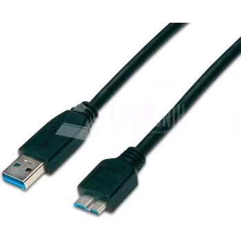 Wirewin USB 3.0 A-MB MM 3.0 SW - 3m USB-A to Micro-B Cable, Black