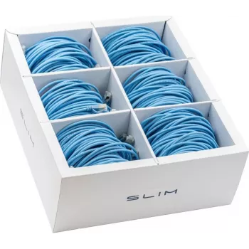 Wirewin SLIM-LS-K6A 0.5 BL 90 - Cat6a U/FTP Slim Ethernet Patch Cable, 0.5m, Blue, 90-Pack