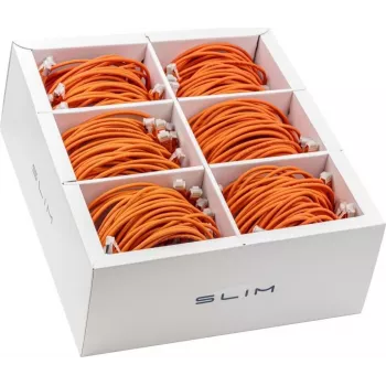 Wirewin SLIM-LS-K6A 2.0 OR 60 Cat.6A U/FTP Slim Ethernet Patch Cable, 2m, Orange, 60-Pack
