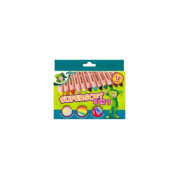 JOLLY Supersoft 3 i 1 farveblyanter, forskellige farver, 12 stk. (5956-0002)