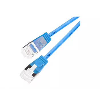 Wirewin Light-patchkabel rund U/FTP Cat 6a blå 5,0 m slank fleksibel PoE PKW-LIGHT-STP-K6A 5.0 BL