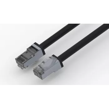 Wirewin udendørs patchkabel Cat.6A S/FTP PUR anti-UV sort 0,25 m PKW-OUT-SF-K6A-PUR 0,25