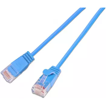 Wirewin SLIM KAT6A 10 Gigabit let patchkabel rund, U/UTP, Ø 3,6 mm, blå (SLIM-L-UU-K6A 3.0 BL)