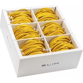 Wirewin SLIM-LS-K6A 2.0 YE 60 - Cat6A U/FTP Slim Ethernet patchkabel, 2 m, gul, 60-pak