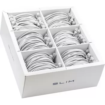 Wirewin SLIM-LS-K6A 0.5 WT 90 Cat6A U/FTP Slim patchkabel, 0,5 m, hvid, 90-pak