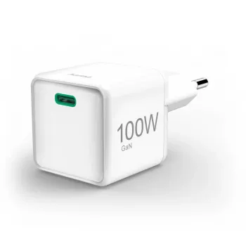 Hama GaN USB-C Super-Mini lader, PD 100 W, hvid 00201942