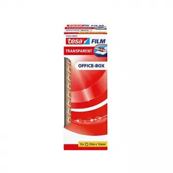 Tesa 57402 Office Box transparent emballagetape, 33 m x 12 mm, 12 ruller