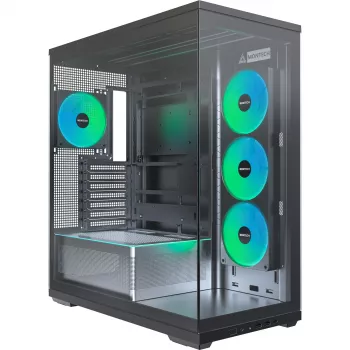 MONTECH TG3 PC-kabinet, Tempered Glass x2, sort