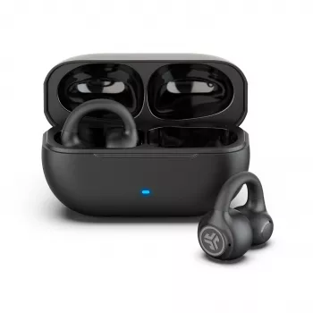 JLab Flex Open Air Clip True Wireless øretelefoner, Bluetooth 5.3, 32h samlet batteritid, IP55, sort