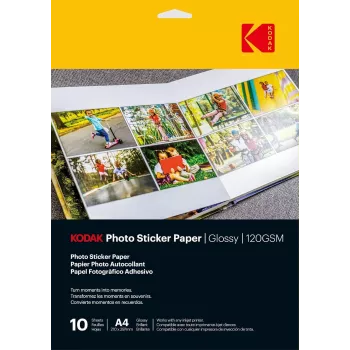 Kodak fotostickerpapir glans 120gsm A4 10 ark (3510645)