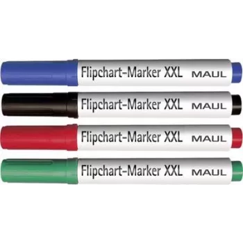 MAUL Flipchart-tusch-sæt, kileformet spids 3,0-6,5 mm, 4 forskellige farver
