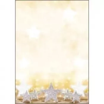 Sigel julemotiv-papir glitrende stjerner - A4 (210 x 297 mm) - 90 g/m² - 100 ark (DP029)