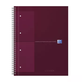 Oxford International Collegeblock notesbog, DIN A4+, kvadreret, hardcover, spiralryg, 80 ark, sort 400191241