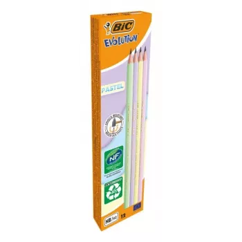 BIC Evolution PASTEL grafitblyanter HB 2 mm forskellige pastelfarver 12-pak 518307