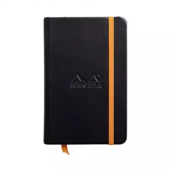 RHODIA RHODIARAMA notesbog 90 x 140 mm linjeret sort kunstlæder hardcover 96 blade 118642C