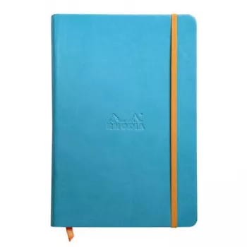 RHODIA RHODIARAMA A5 linjeret notesbog, turkis hardcover af kunstlæder, 96 blade 118747C