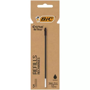 BIC Cristal RE'NEW kuglepenrefill, sort, fin 0,32 mm, 1 stk. 503839