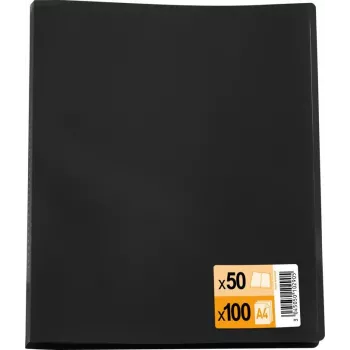 ELBA A4 præsentationsmappe standard, 50 lommer, sort, PP 0,3 mm 32041009