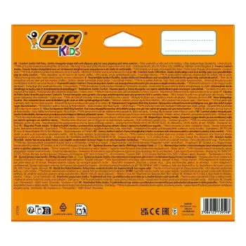 BIC KIDS Comfort Jumbo tuschpenne, forskellige farver, 12-pak, 1,4 mm spids, vaskbar 517250