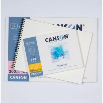 Canson Montval akvarelpapir, 200 g/m², 500 x 650 mm, naturhvid, fin kornet, syrefri, 10 blade C518412002
