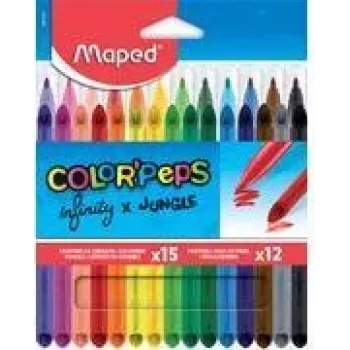Maped INFINITY & COLOR'PEPS kombineret kunstsæt, 27 dele, forskellige farver, kartonæske 984744