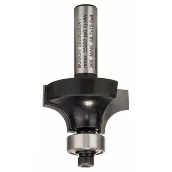 Bosch Expert for Wood Rounding Over Router Bit 8 mm Shank, R1 8 mm, 15.5 mm Cutting Length, 53 mm Total Length 2608628341