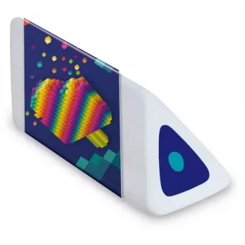 Maped Pyramide PIXEL PARTY plastviskelæder, hvid, phthalat- & PVC-fri, trekantet tværsnit, 24er-displayæske 119523