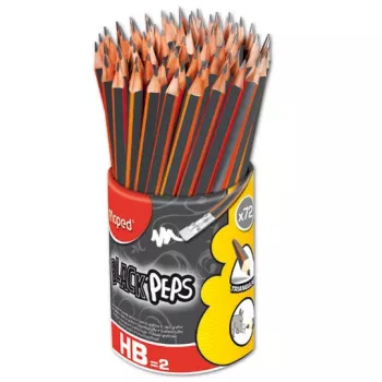 MAPED BLACK'PEPS HB grafitblyant med viskelæder, trekantet, 72-pak kogger 851759FC